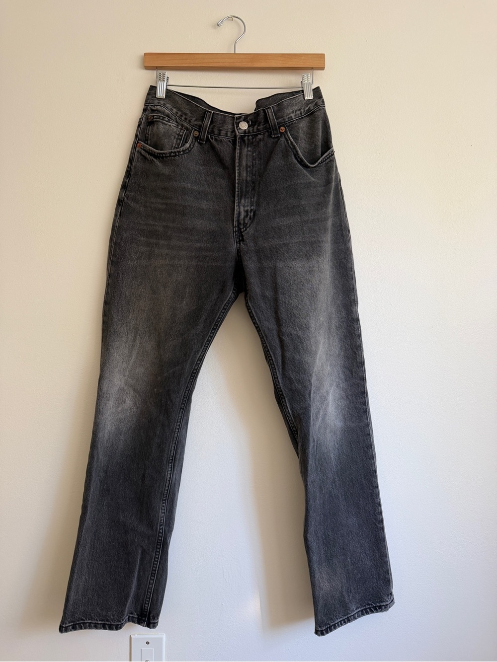 Zara Washed Black Straight Jeans